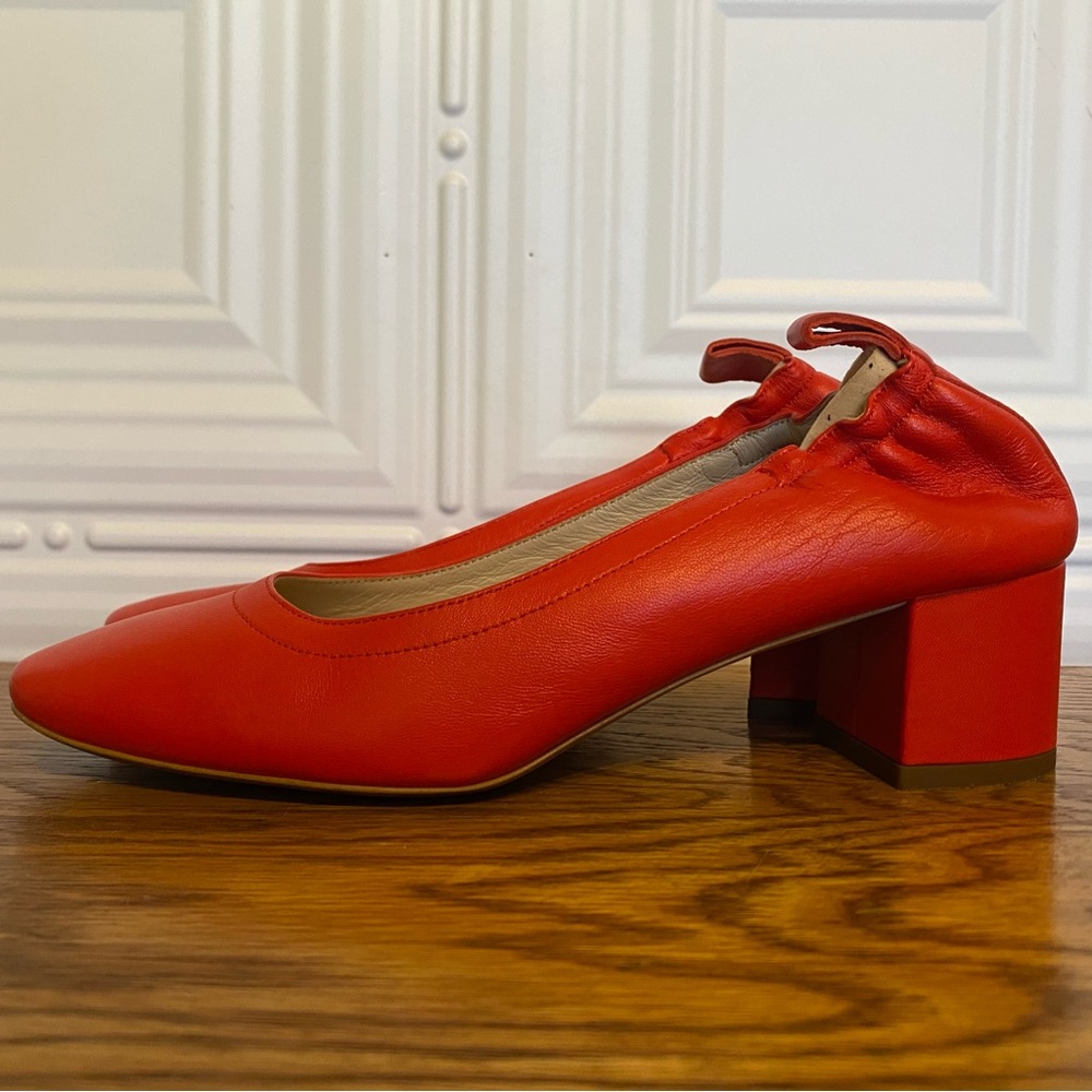 6.5, Everlane, Day Heel, Red, Italian Leather Pumps